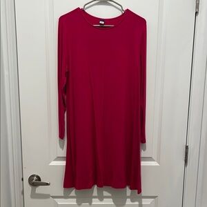 Pink Long Sleeve Tshirt Dress